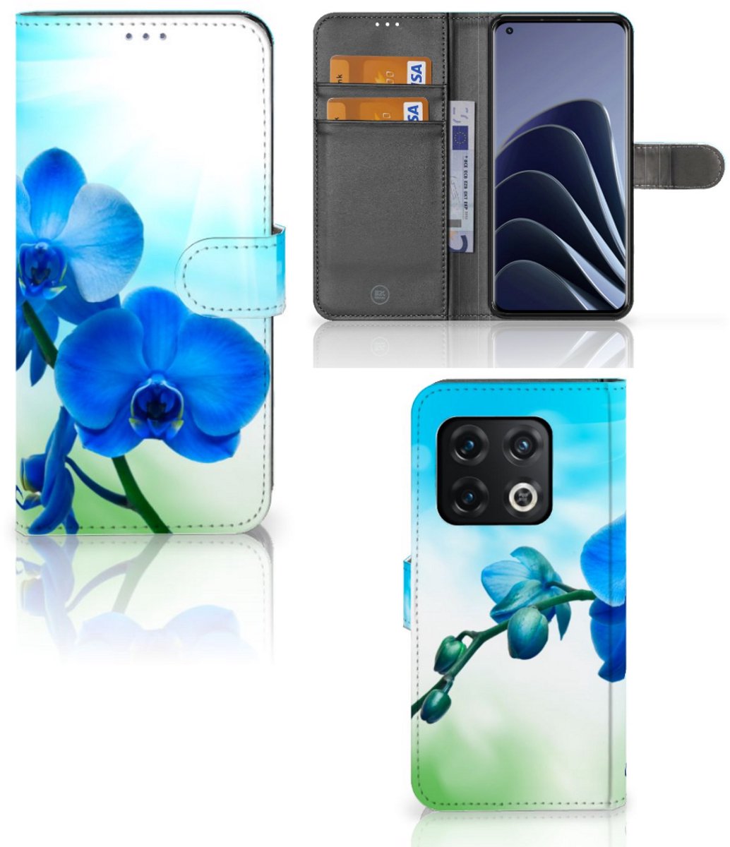 OnePlus 10 Pro Hoesje Orchidee Blauw - Cadeau voor je Moeder