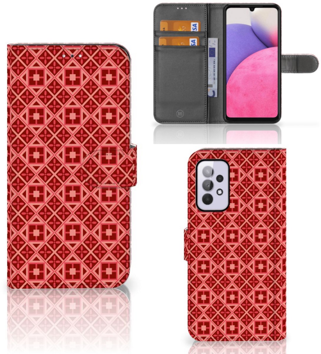 Samsung Galaxy A33 5G Telefoon Hoesje Batik Rood