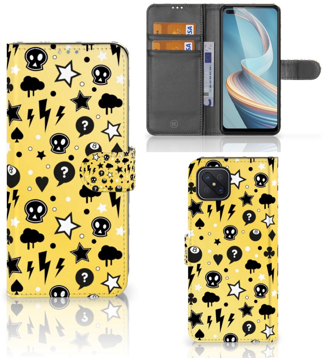 Telefoonhoesje met Naam OPPO Reno4 Z Punk Geel