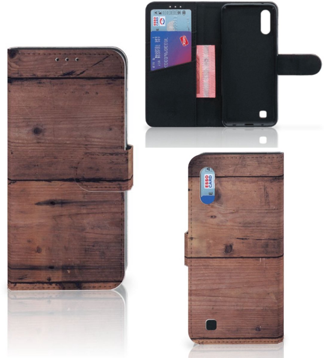 Samsung Galaxy M10 Book Style Case Old Wood