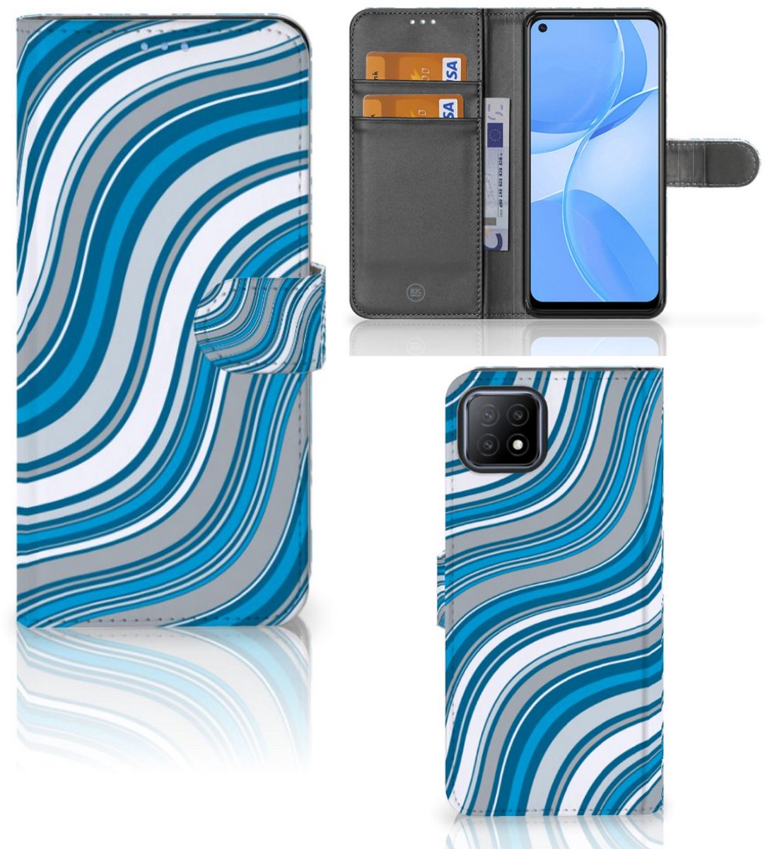 OPPO A73 5G Telefoon Hoesje Waves Blue