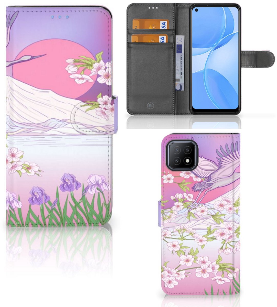 OPPO A73 5G Telefoonhoesje met Pasjes Bird Flying