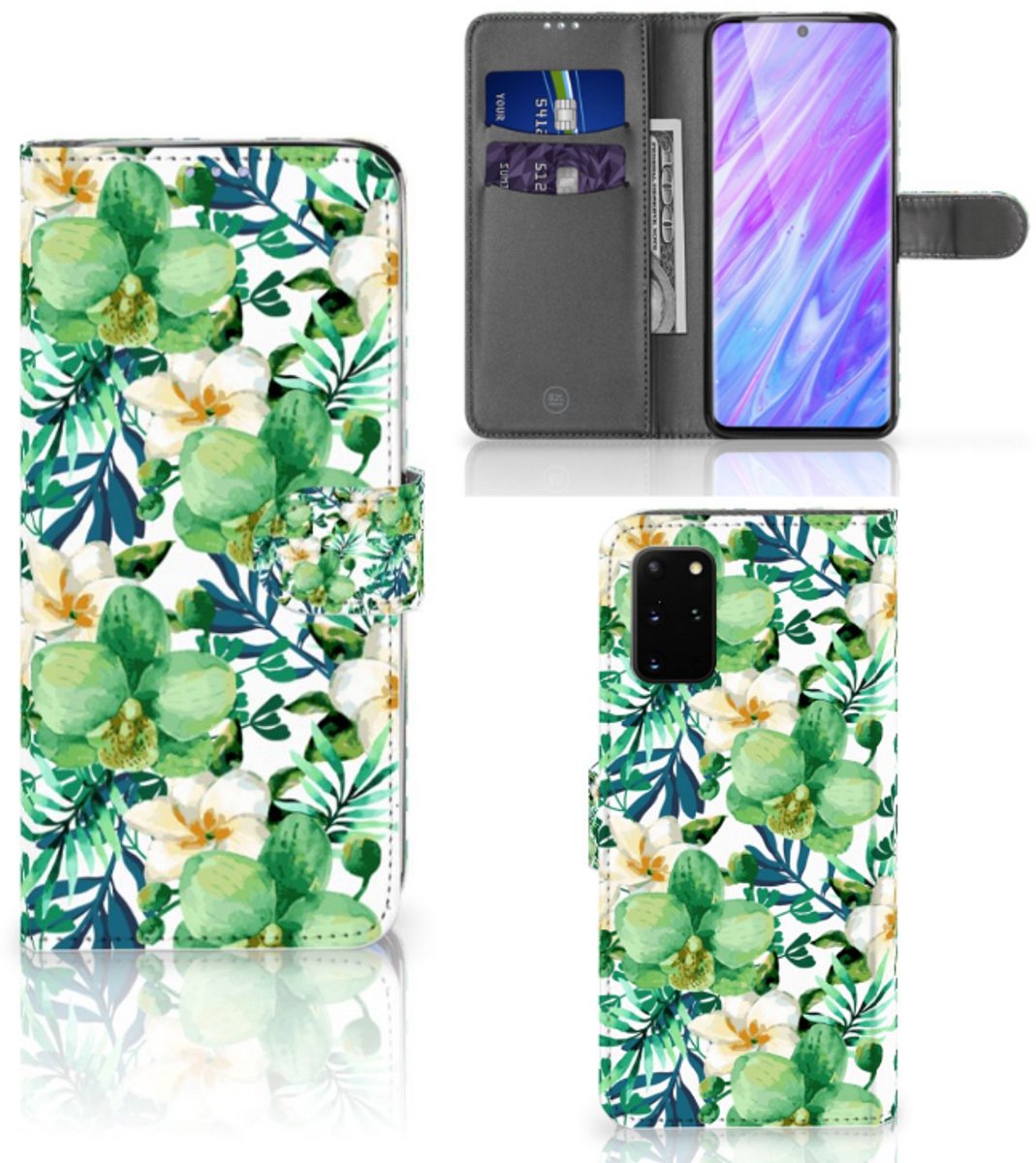 Samsung Galaxy S20 Plus Hoesje Orchidee Groen