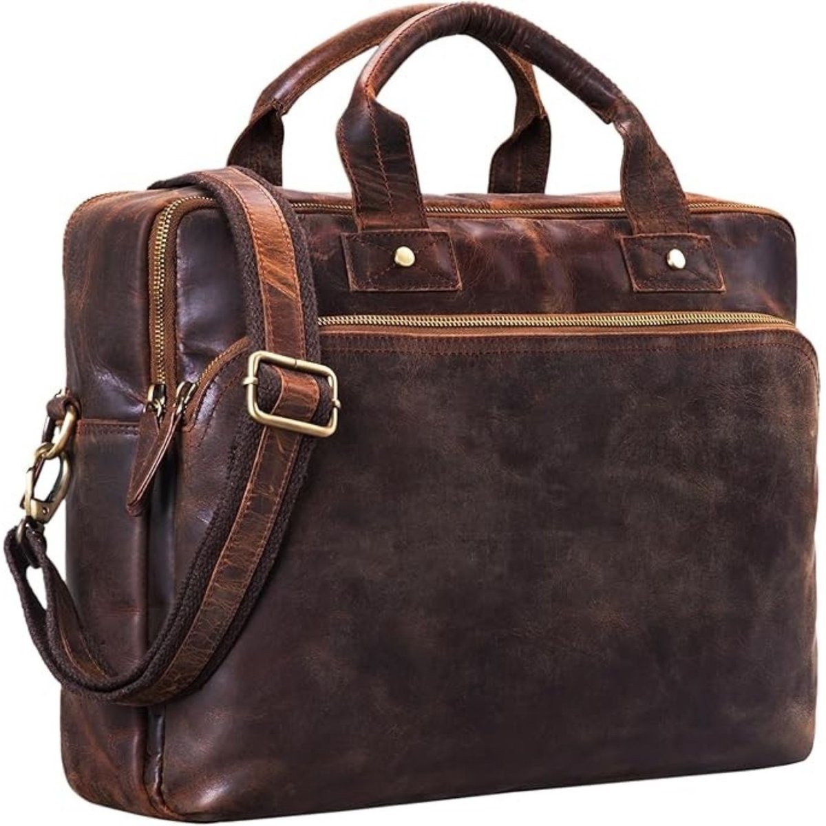 Leren Laptoptas - Laptoptas - Leren Tas - Luxe Leren Laptoptas - Werktas - Schoudertas - Business Tas - Leren Business Tas - 15,6 inch - Bruin - van Imperatoris
