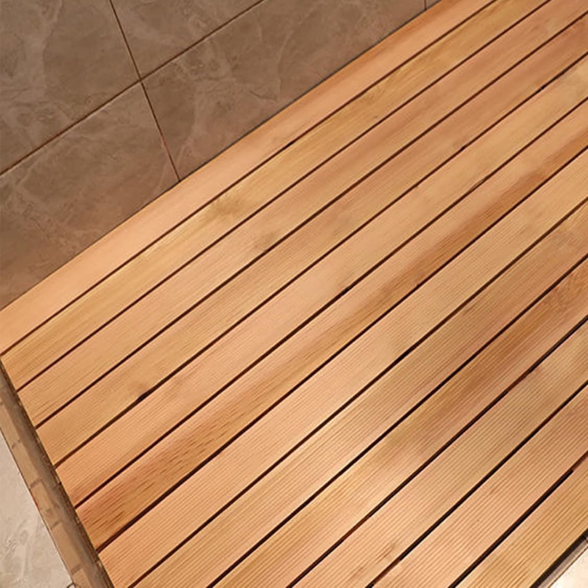 Bamboe Duckboard Badmat, Niet -Slip Douche Badkuipmat, Houten Lade, Badkuipaccessoires, Anti Slip Badmatten Voor Bad, Waterdichte Houten Vloermat Voor Binnen of Buiten,80x90cm/31x36in — cadeau in Wonen & Interieur - foto 4