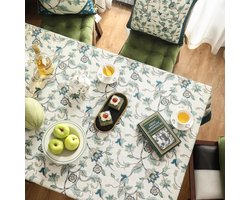 patdrea Designer Linen Tablecloth French Spring Summer Durable Breathable Tablecloth Decor Kitchen Dining Table Cloth for Square Tables for Kitchen Dining Room Christmas, Terrace, 55 x 55 Inch