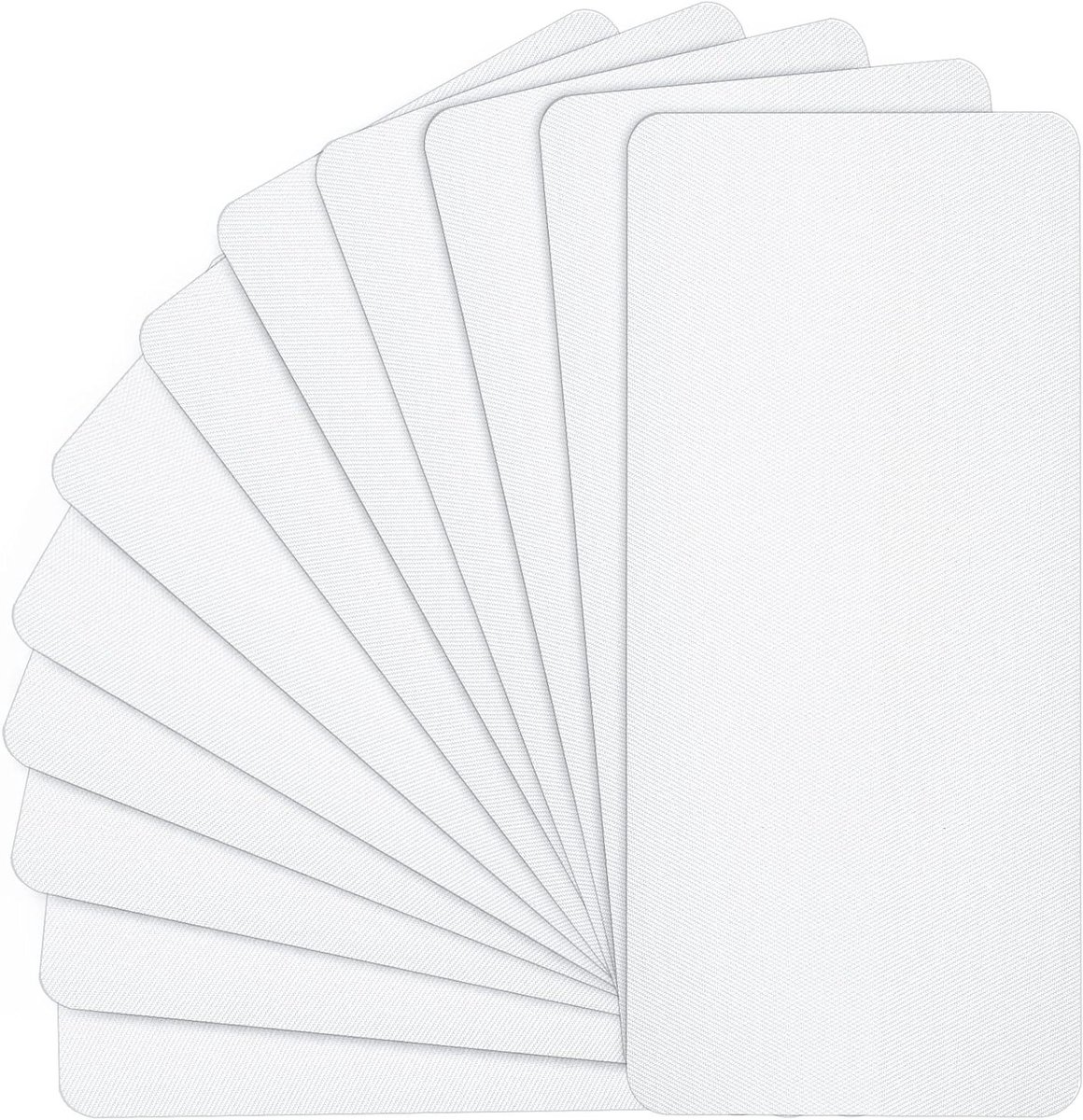 12 Stuks Strijkbare Herstelstof voor Kleding - Patches voor Reparatie van Sofas, Broeken, Knieën en Elbogen, Wit