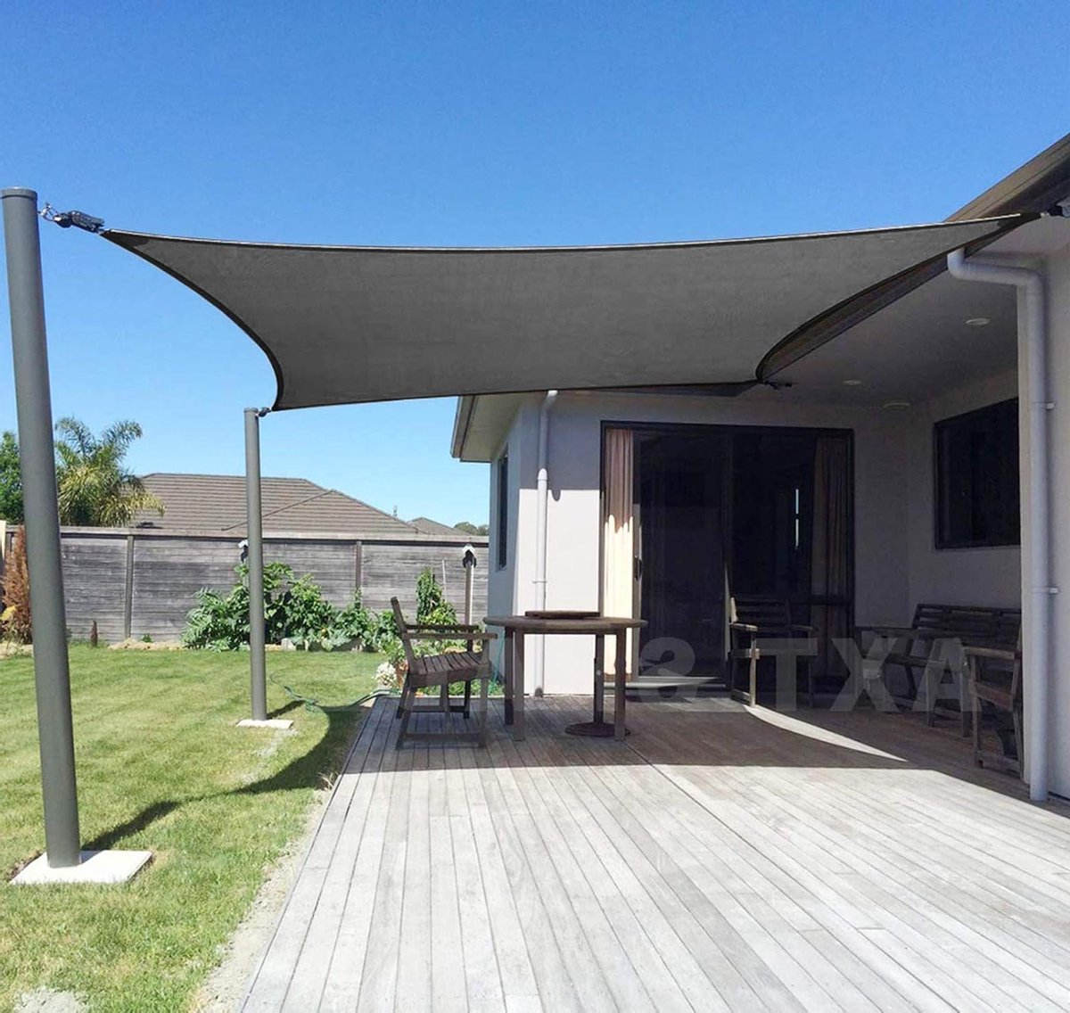 AXT SHADE Schaduwzeil 2,5x3m Rechthoek HDPE 95% UV-Bestending voor Buiten Luifel Balkon Tuin-Antraciet