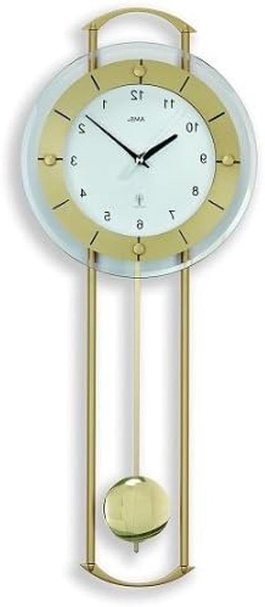 Moderne wandklok met radio, radioklok, werkt op batterijen AMS 5255