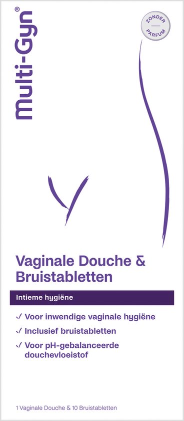 Multi-Gyn Vaginale Douche & 10 Bruistabletten - Vaginale Douche voor Intieme Hygiene, Intieme Verzorging voor optimale Vaginale Gezondheid, te gebruiken tegen afscheiding, jeuk en irritatie, Vaginale Douche spoelt schoon op efficiënte en milde wijze