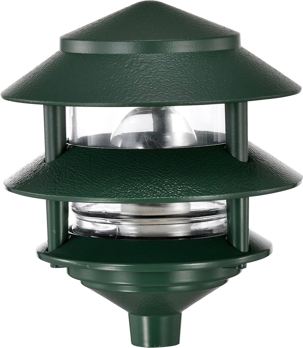 Landschap Padverlichting - Buitenlamp Tuinpad - Pad Verlichten - Twee Louver Kap - 120 Volt - Brons