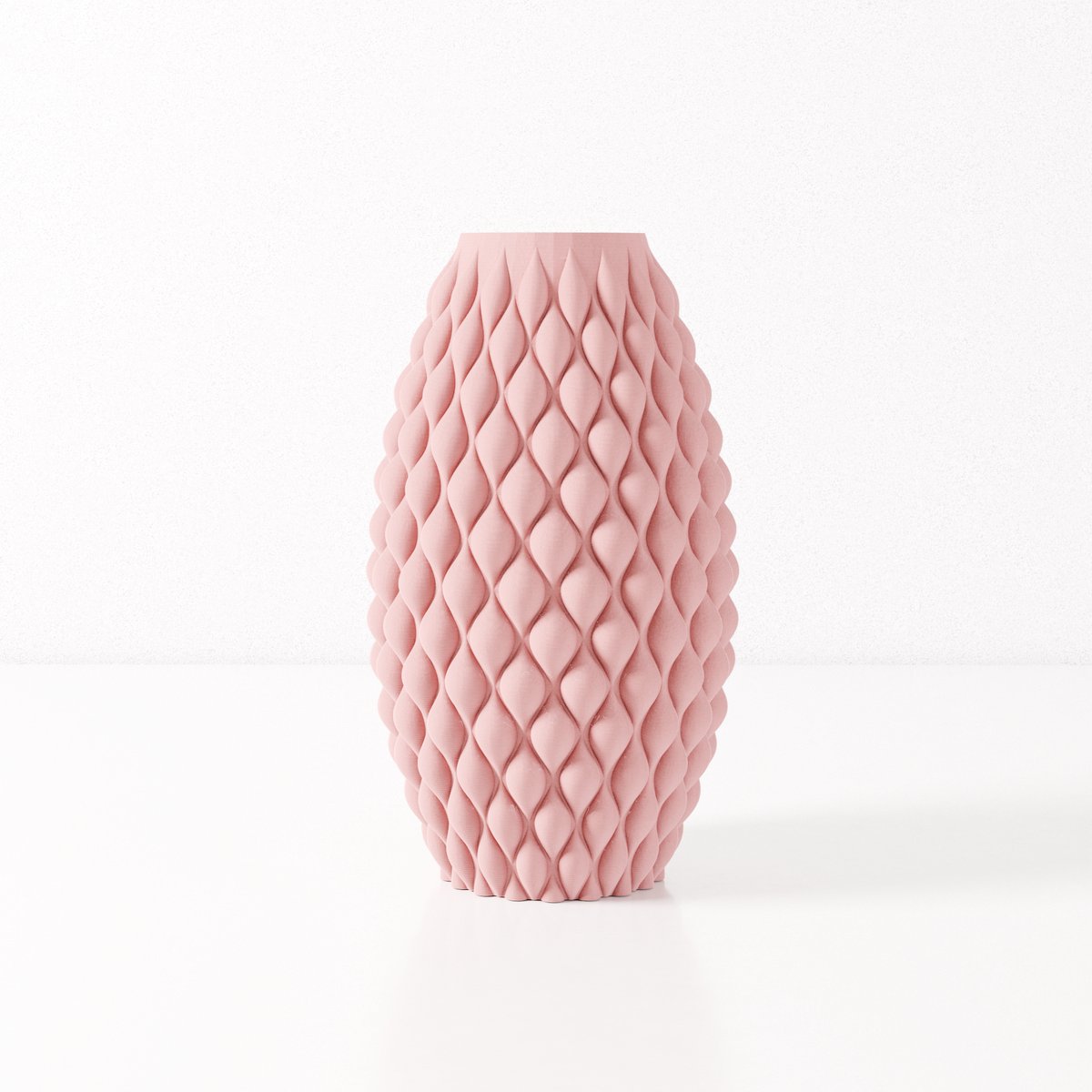 Fleuriek vaas AMELIA - Roze H30 cm - Slanke designvaas met reliëfpatroon - Moderne decoratie voor tafel of dressoir - Bolvormig patroon