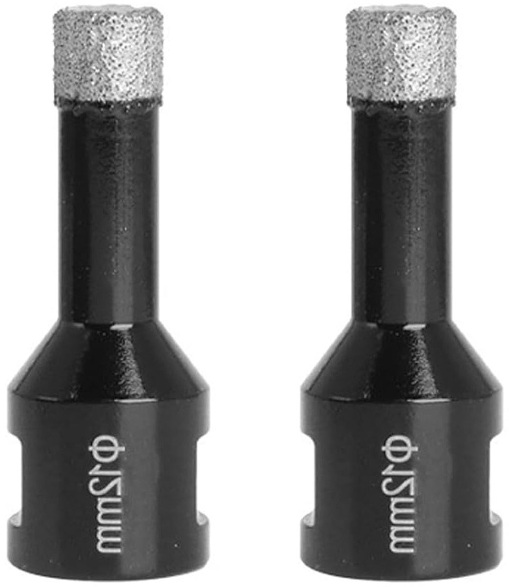 Set van 2 Diamant Boorbits voor Droog Boren van Tegels, Glas en Marmer - Precisie Booraccessoires voor Graniet en Keramiek