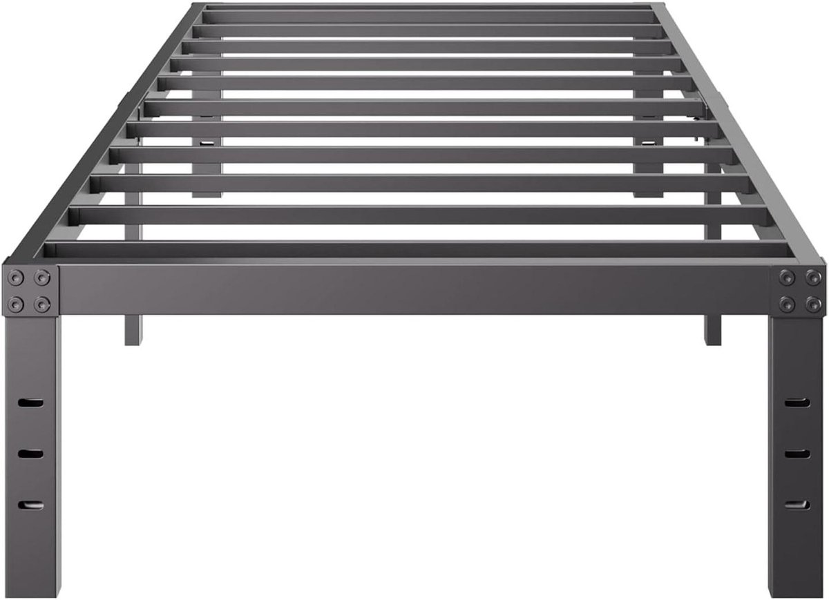 Metalen Bedframe - Bedbodem Platform - Slaapkamer Inrichten - Geen Boxspring Nodig - 12 Inch Hoog - Zwart