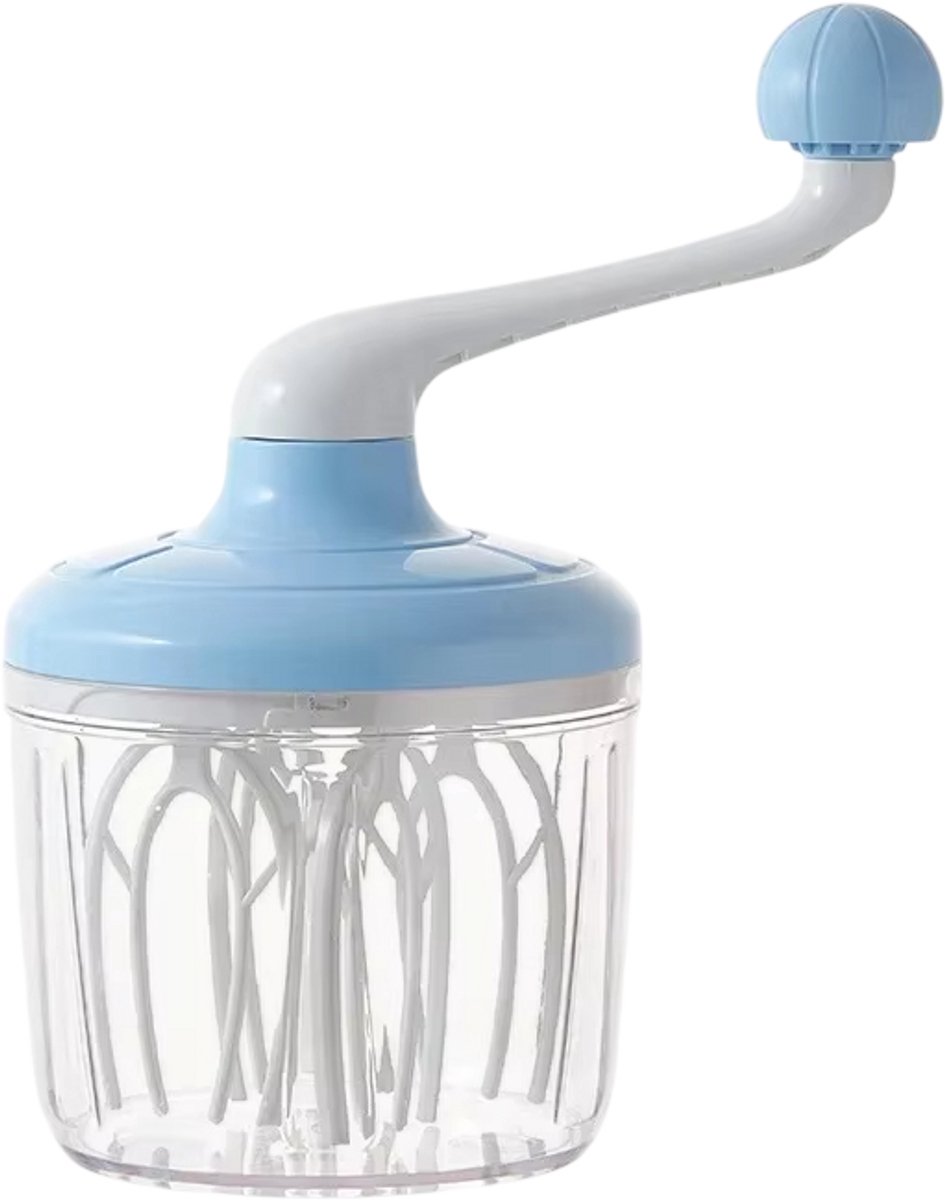Multifunctionele Handmatige Garde – Semi-automatische Eierklopper & Roomklopper – Handmixer voor Ei, Slagroom en Cake – Keuken Hand Crank Mixer – Handmatige Keukenmixer - Blauw