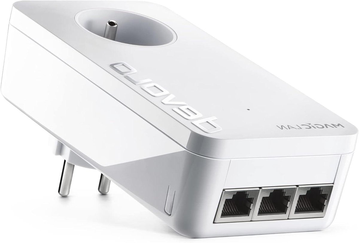 Powerline Adapter - Netwerk Adapter - Internet Uitbreiden - 2400 Mbps Snelheid - 1 Stuk - Wit