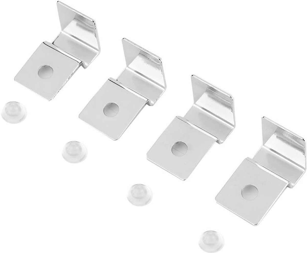 RVS Aquarium Glasdeksel Bevestigingsclips - 4 Stuks voor Veiligheid en Ondersteuning van Aquarium Accessoires