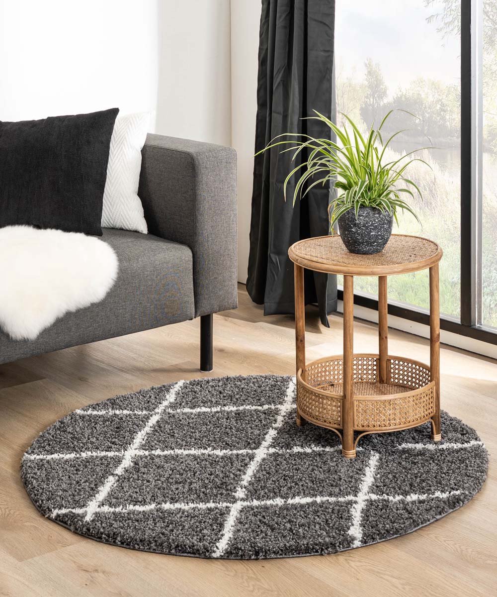 Rond berber vloerkleed - Habitat grijs/wit 300