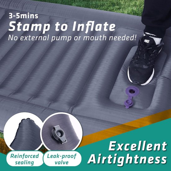 Camping Matras - Opvouwbaar Matras - Vouwmatras - Camping Matje - Slaapmat - Logeer Matras - Luchtmatras - Kampeer Matras - Camping Bedje - Nylon - 186 x 76 x 12.5 cm - Grijs - van Imperatoris van Camping — afbeelding 2