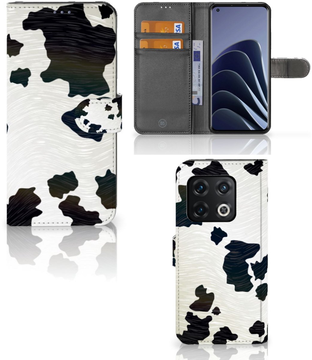 OnePlus 10 Pro Telefoonhoesje met Pasjes Koeienvlekken