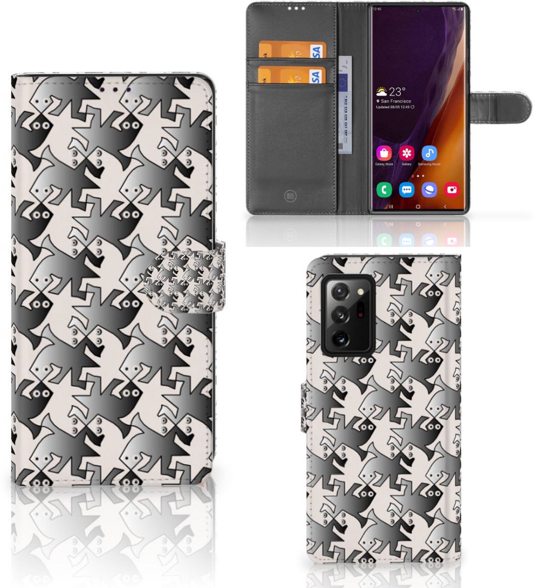 Samsung Galaxy Note20 Ultra Telefoonhoesje met Pasjes Salamander Grey