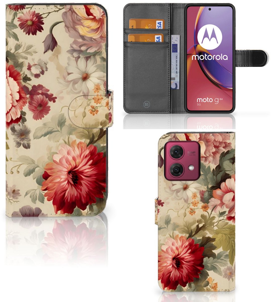 Hoesje voor Motorola Moto G84 Bloemen