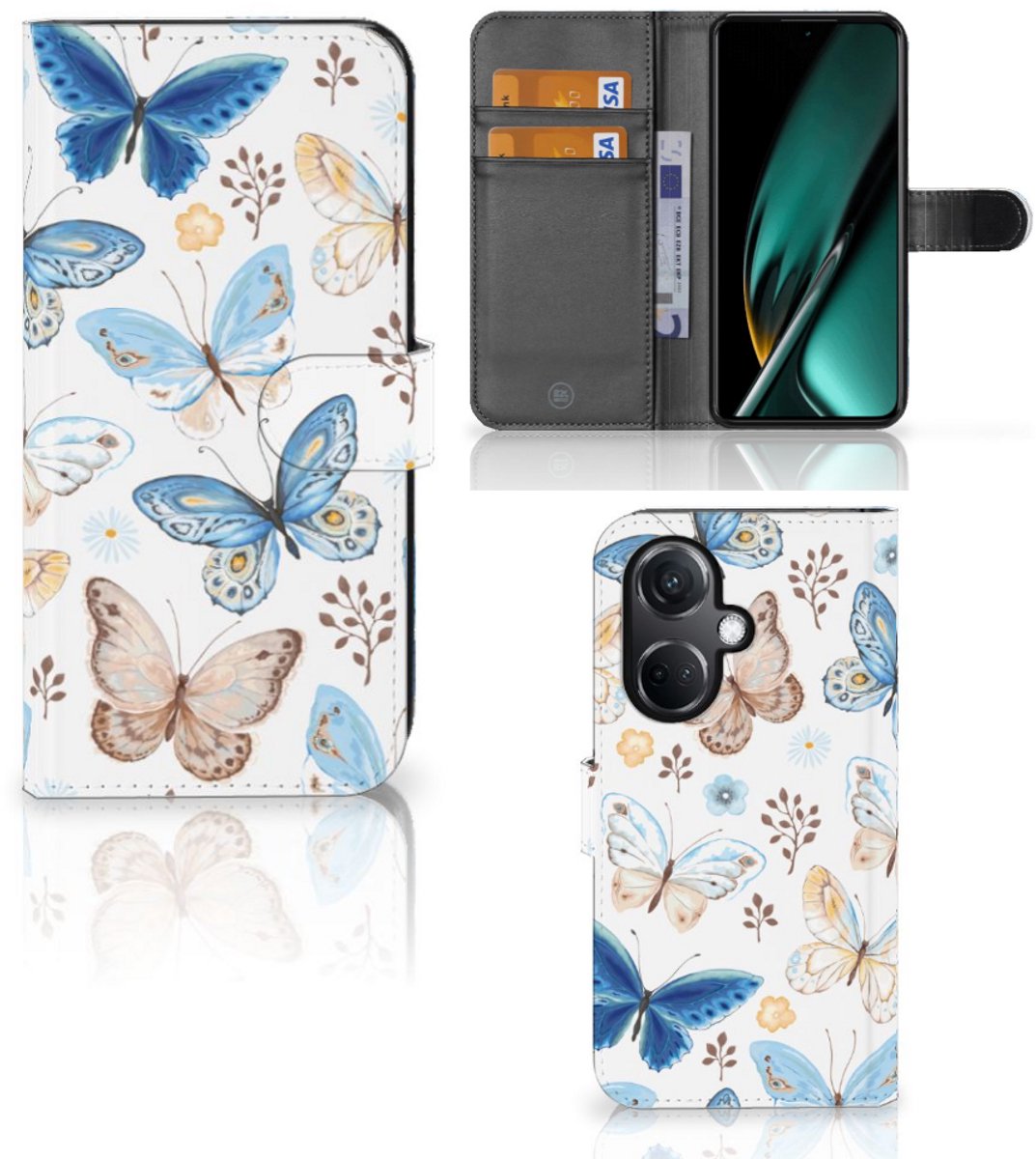 Telefoonhoesje met Pasjes voor OnePlus Nord CE 3 Vlinder