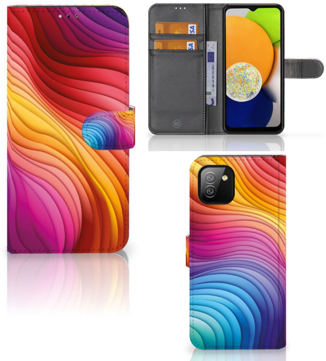 Boekhoesje voor Book Case voor Samsung Galaxy A03 Regenboog