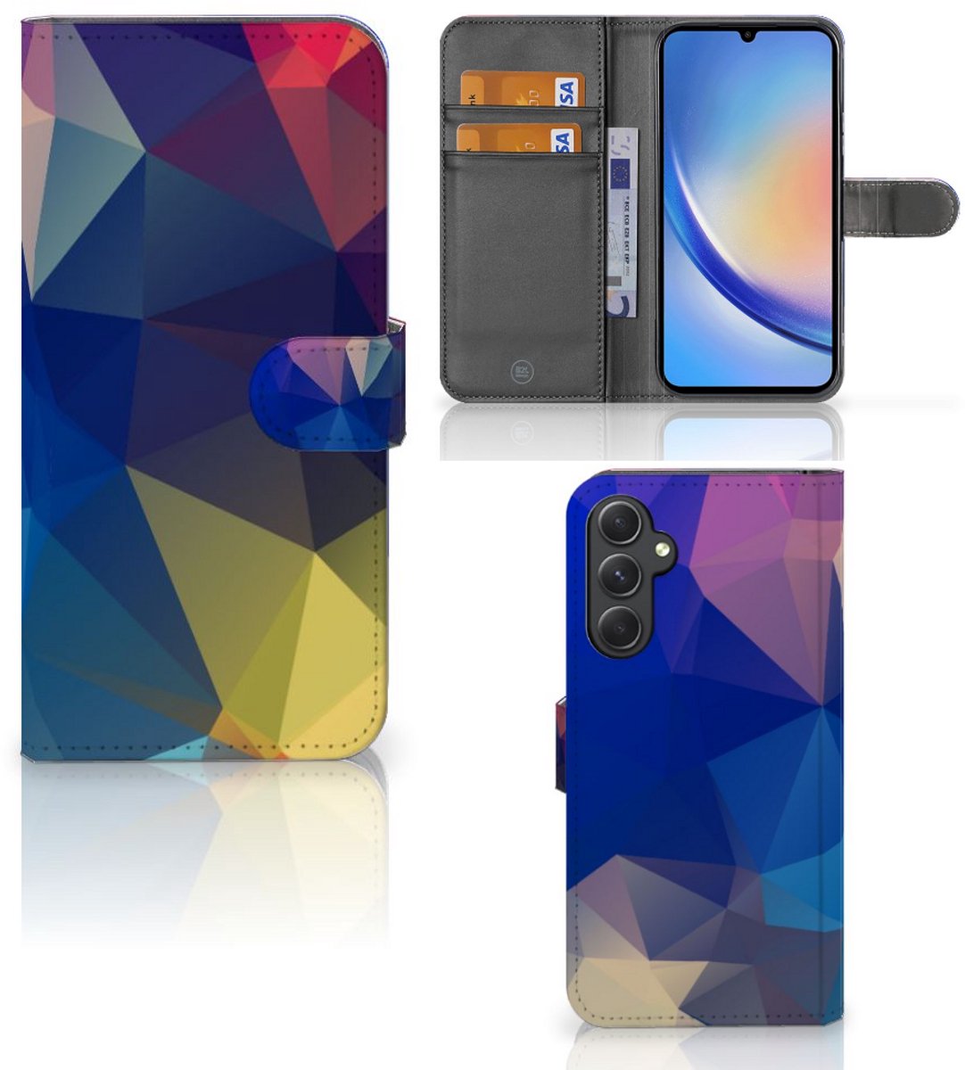 Samsung Galaxy A24 4G Book Case Polygon Dark