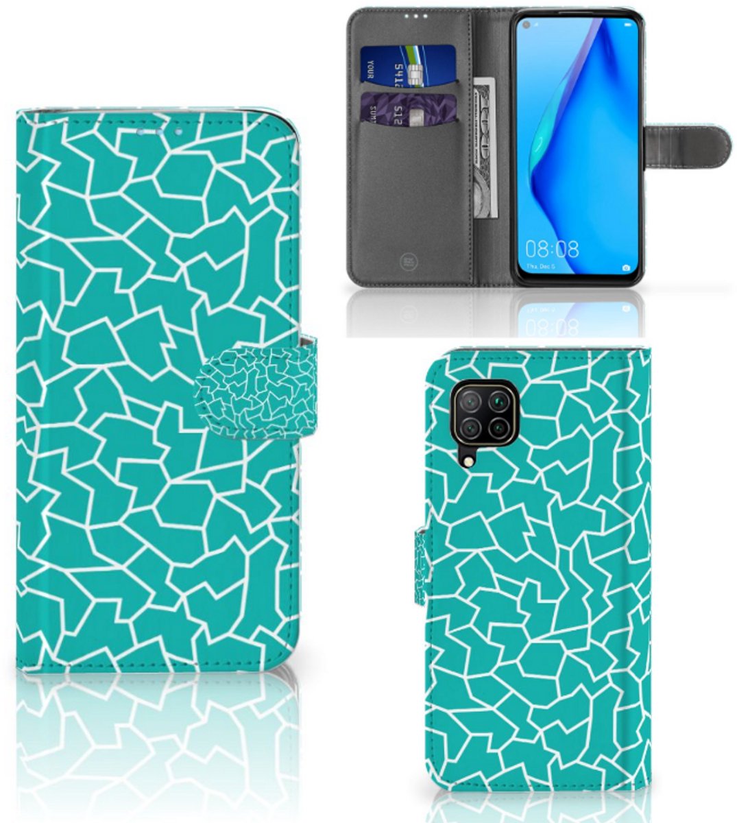 Huawei P40 Lite Hoesje Cracks Blue