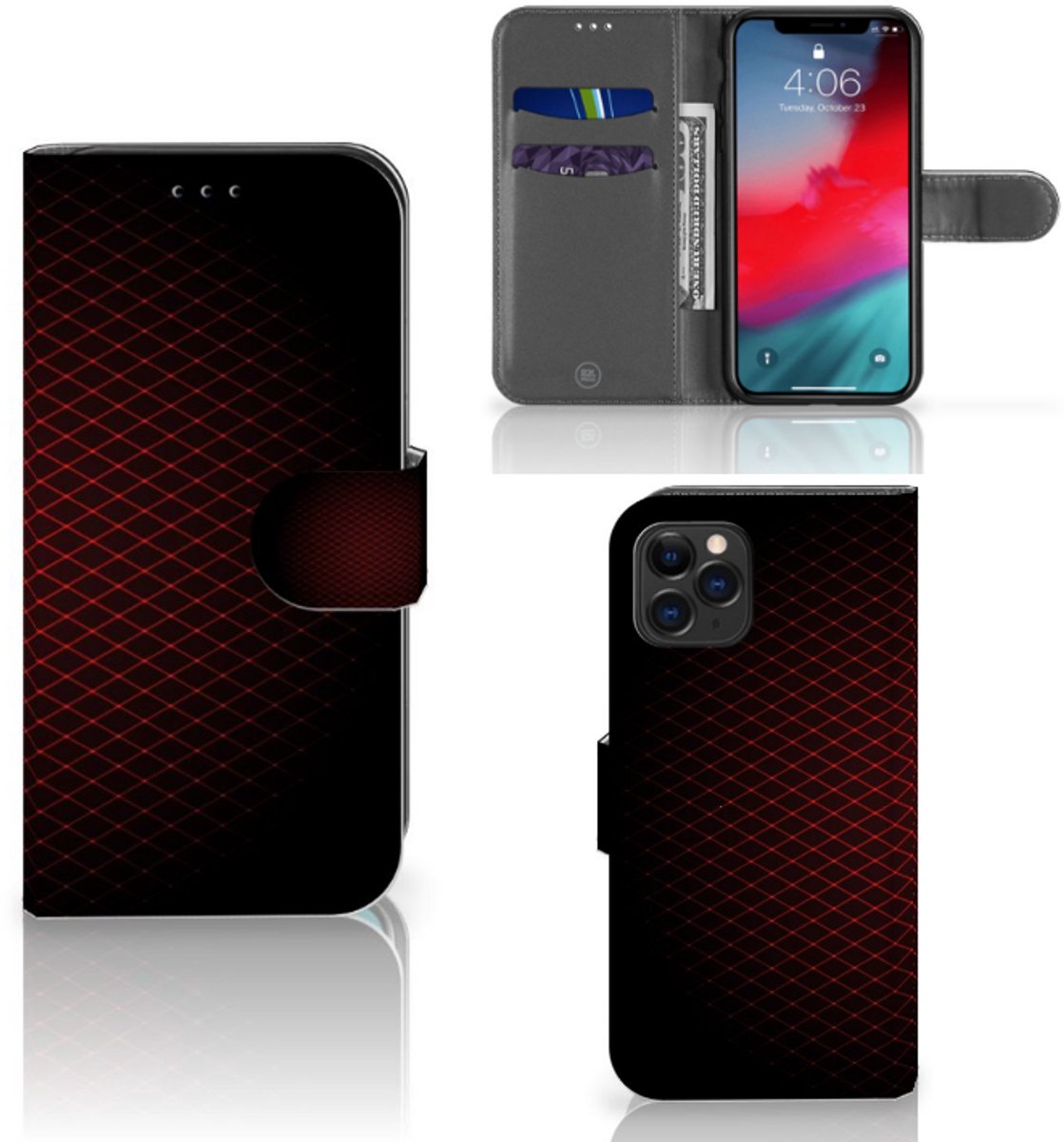 Apple iPhone 11 Pro Telefoon Hoesje Geruit Rood