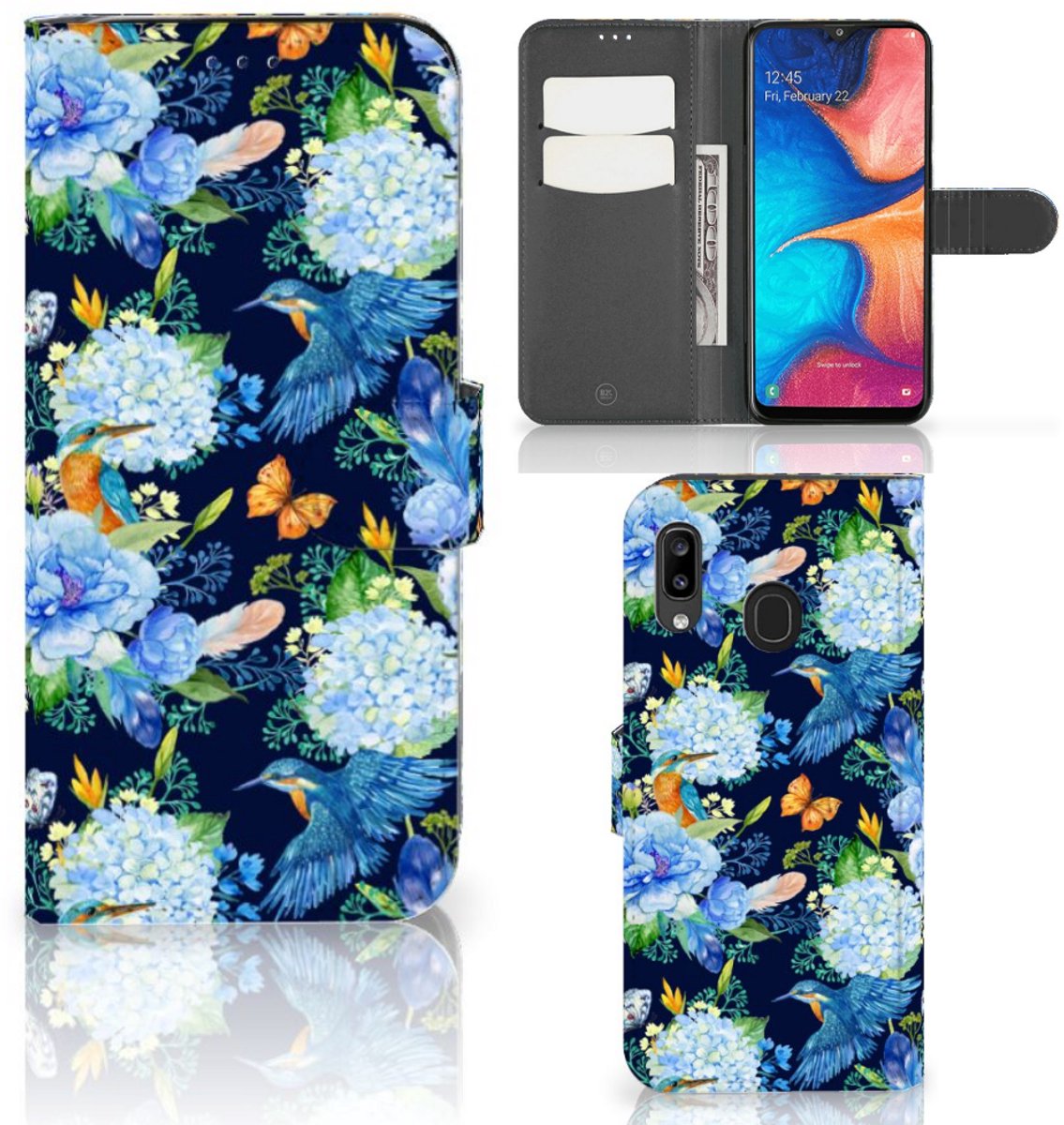 Telefoonhoesje met Pasjes voor Samsung Galaxy A30 IJsvogel