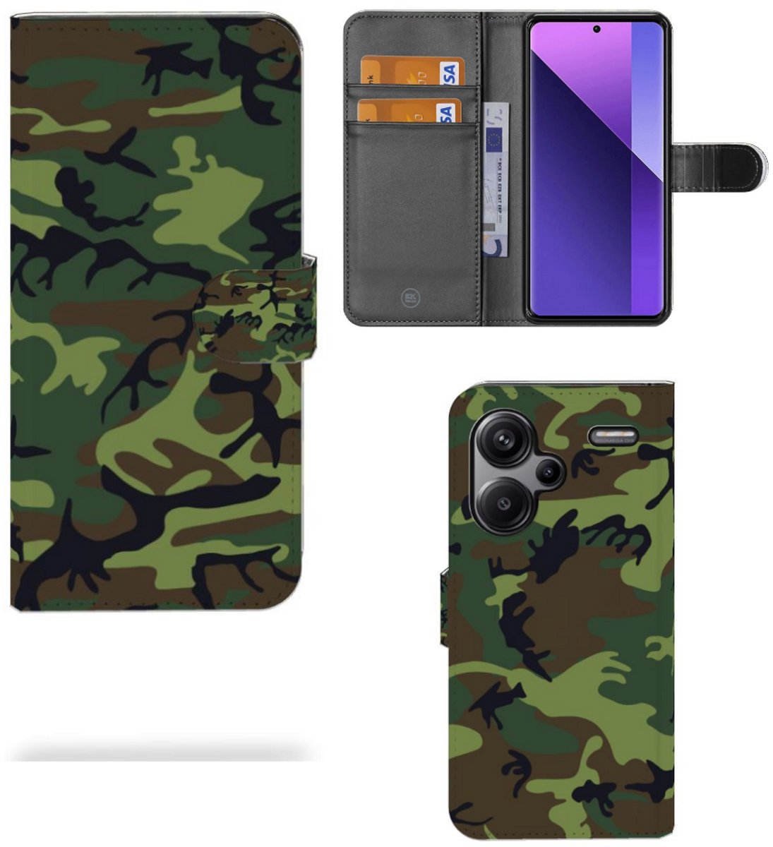 Xiaomi Redmi Note 13 Pro Plus Telefoon Hoesje Army Dark