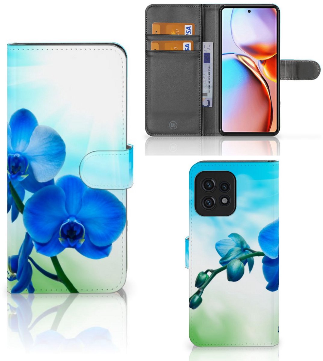 Motorola Edge 40 Pro Hoesje Orchidee Blauw - Cadeau voor je Moeder