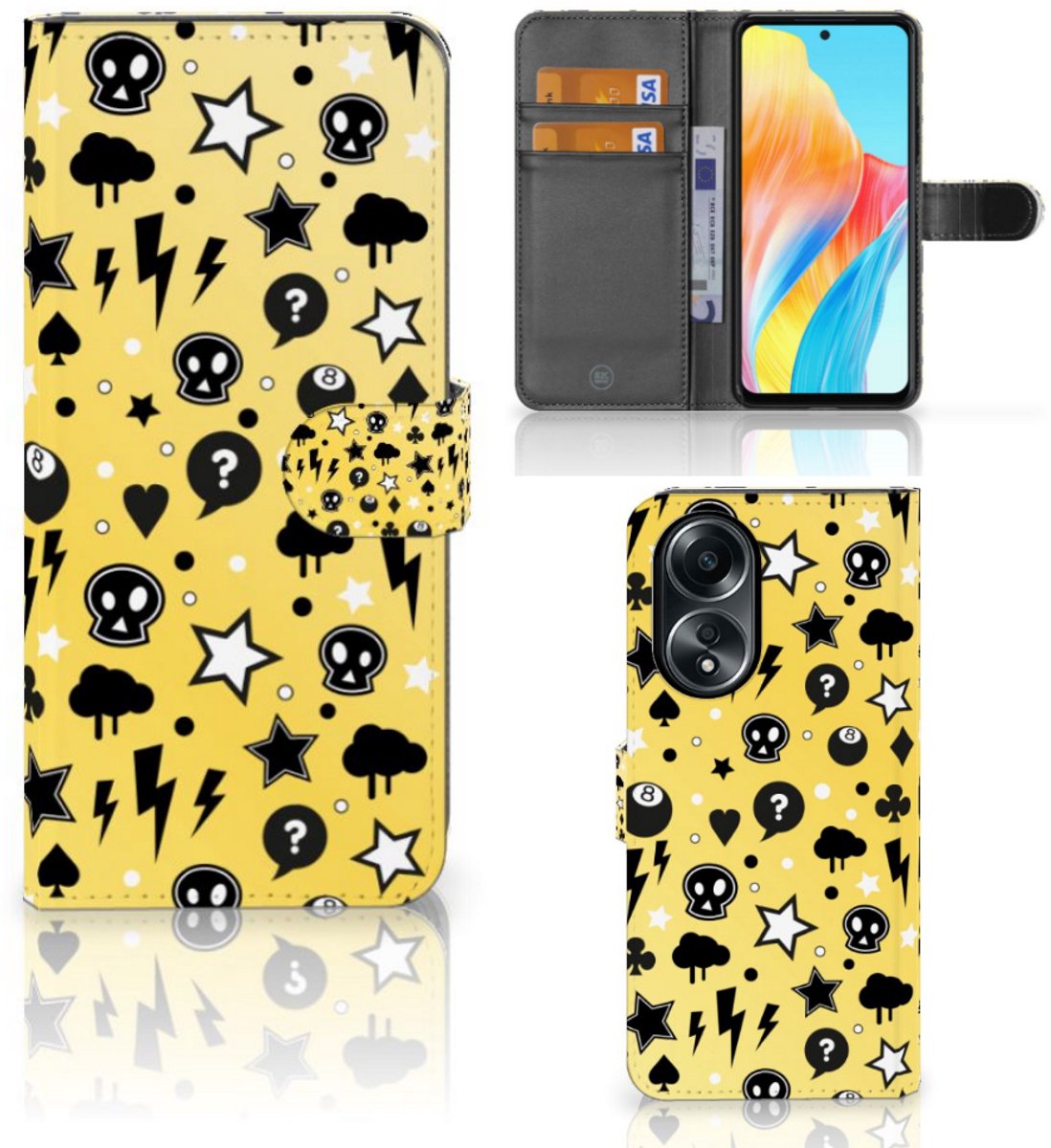 Telefoonhoesje met Naam OPPO A58 4G Punk Geel