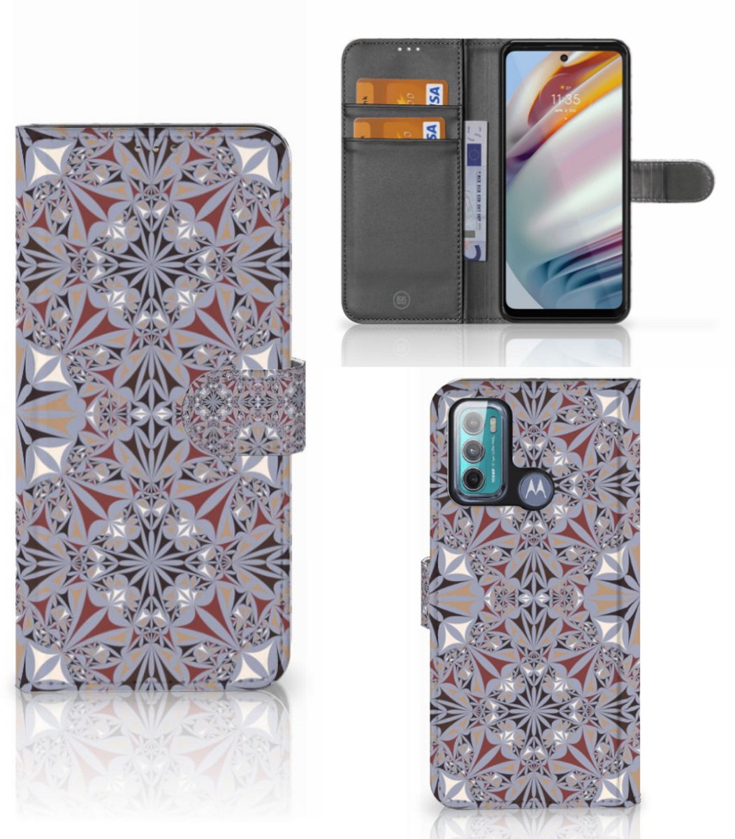 Motorola Moto G60 Bookcase Flower Tiles