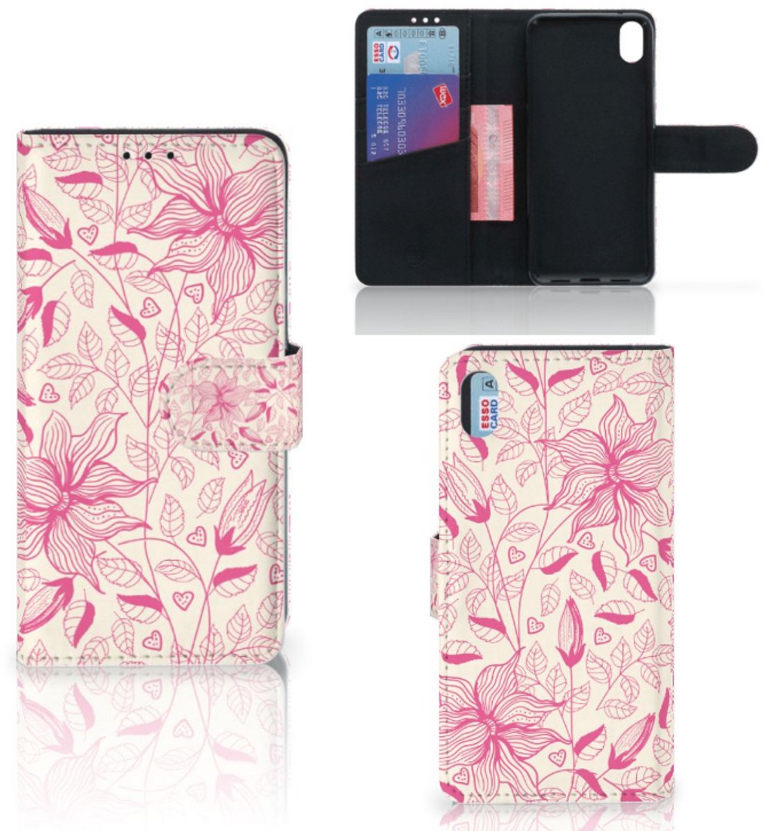 Xiaomi Redmi 7A Hoesje Pink Flowers