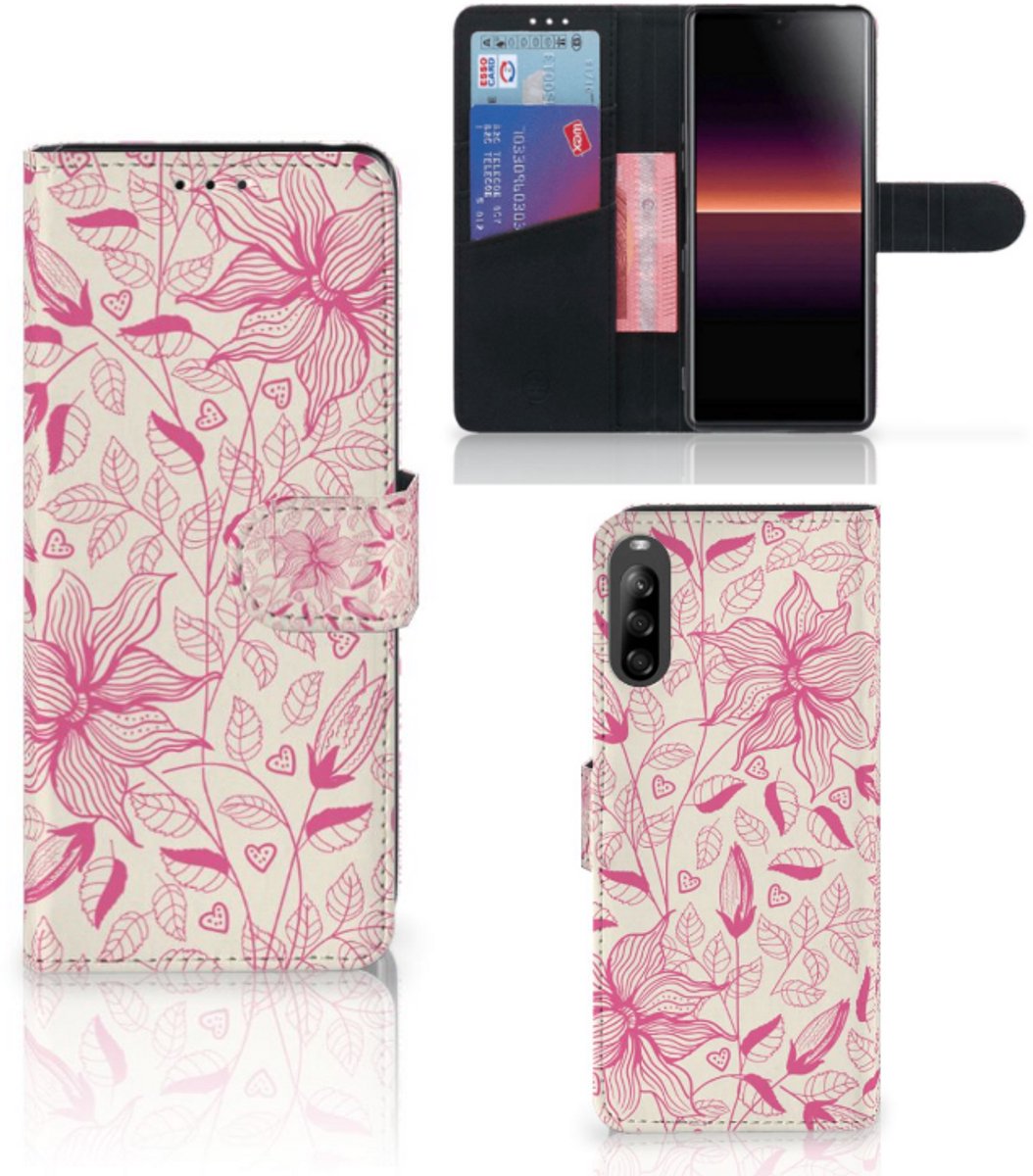 Sony Xperia L4 Hoesje Pink Flowers