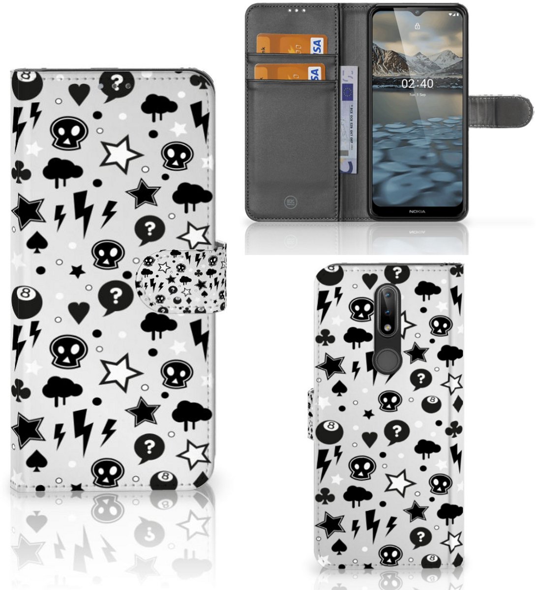 Telefoonhoesje met Naam Nokia 2.4 Silver Punk