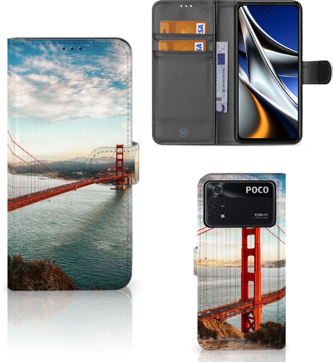 Xiaomi Poco X4 Pro 5G Flip Cover Golden Gate Bridge