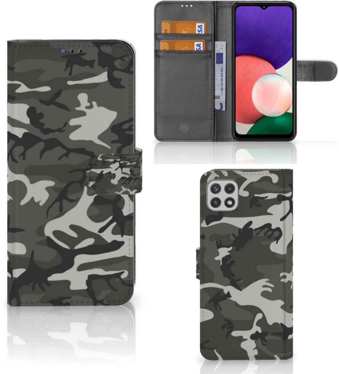 Samsung Galaxy A22 5G Telefoon Hoesje Army Light