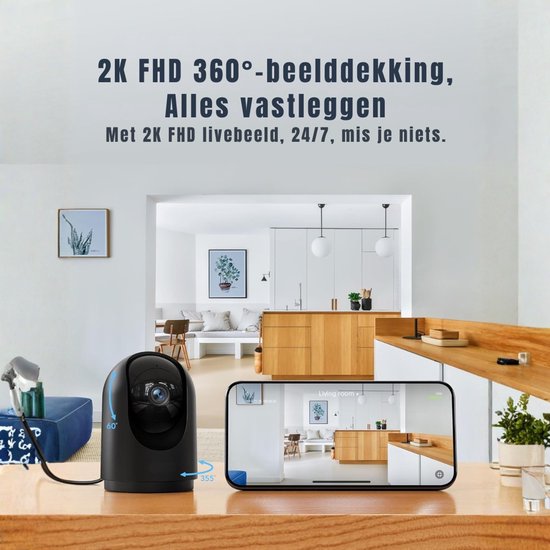 DnA® Camera - Camerabewaking - Camera Beveiliging - Camerabewaking Draadloos - Zwart - 8cm x 8cm x 11cm van Merkloos — afbeelding 3