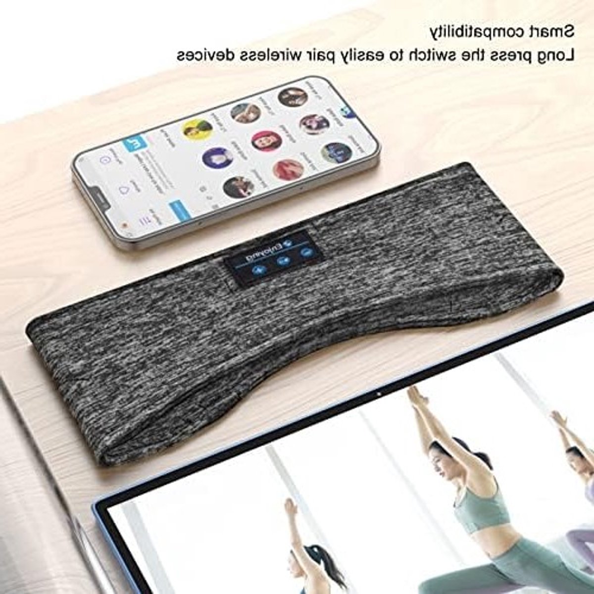 Draadloze Slaapkoptelefoon met Bluetooth en HD Stereo Speakers voor Comfortabel Luisteren tijdens het Slapen, Ideaal voor Sport en Ontspanning