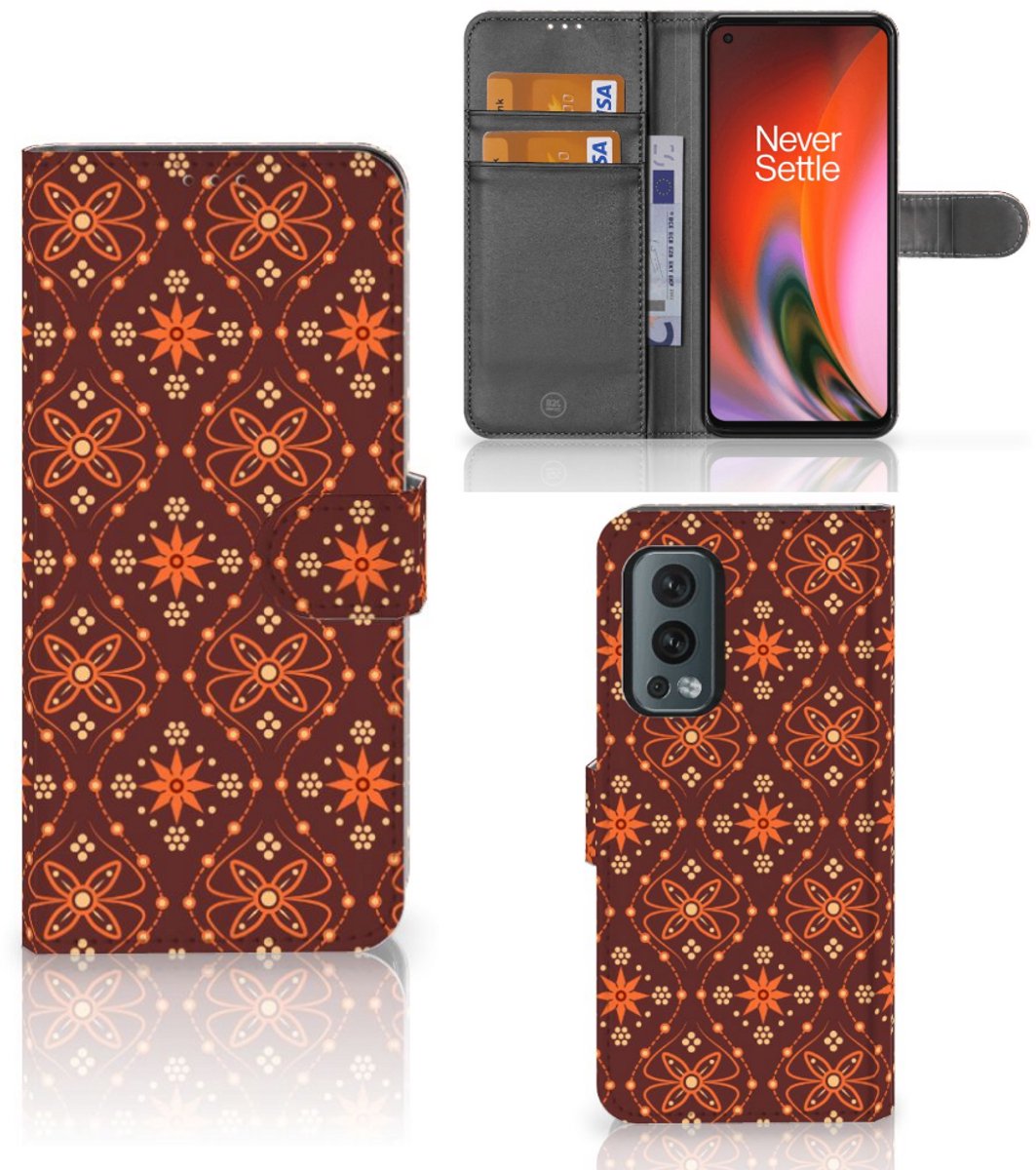 OnePlus Nord 2 5G Telefoon Hoesje Batik Brown
