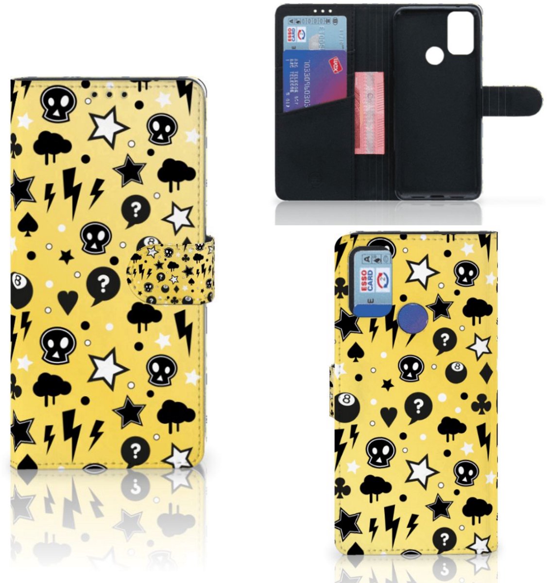 Telefoonhoesje met Naam Alcatel 1S (2021) Punk Geel