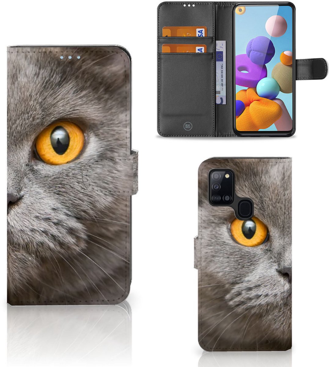 Telefoonhoesje met Pasjes Samsung Galaxy A21s Britse Korthaar