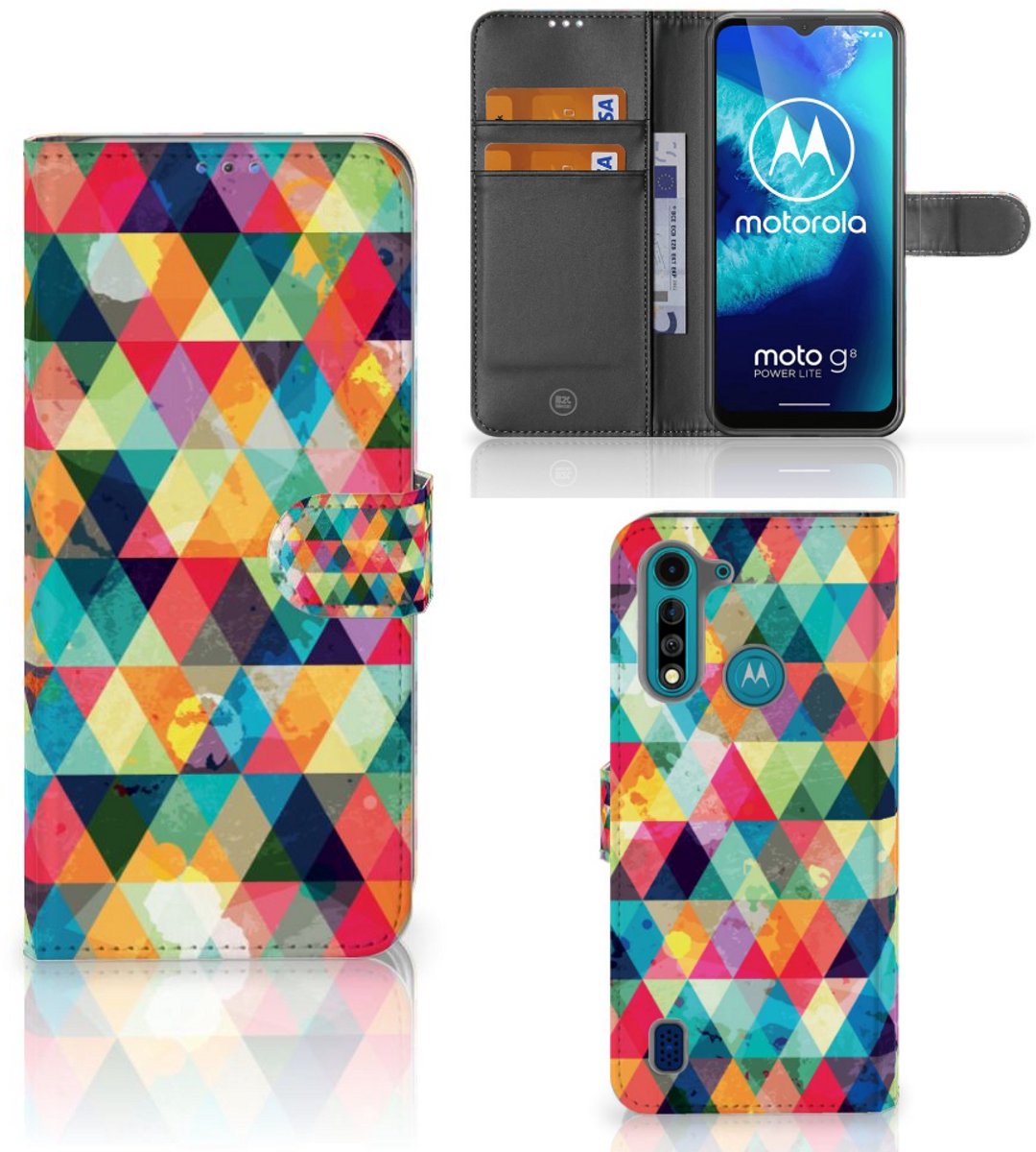 Motorola G8 Power Lite Telefoon Hoesje Geruit
