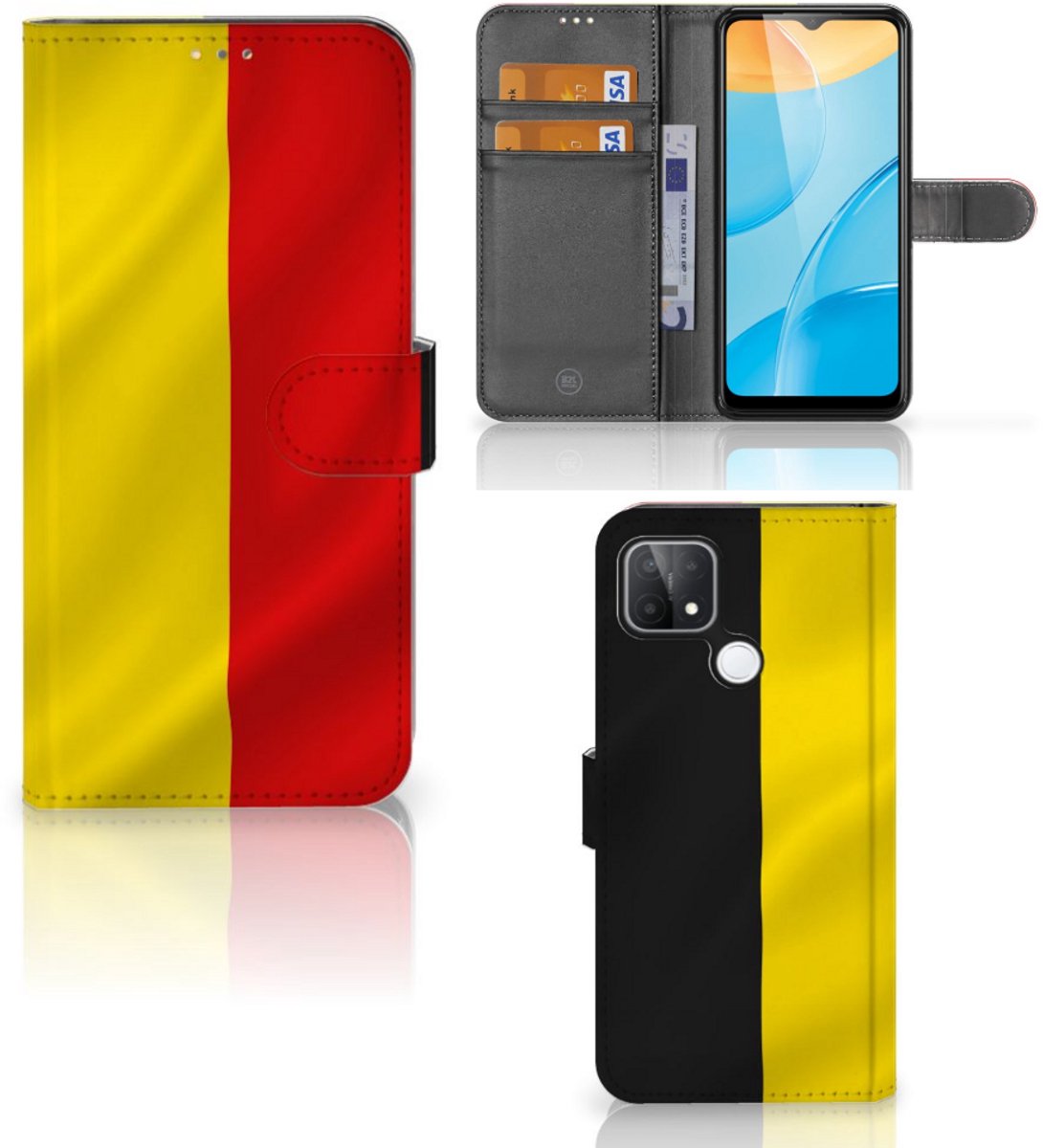 OPPO A15 Bookstyle Case Belgische Vlag