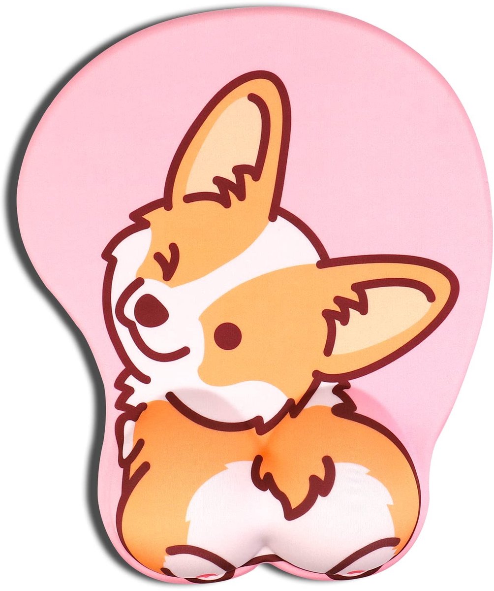 Cosensi - 3D Gel Cushion Mouse Pad - Ergonomische Muismat met Polssteun - Corgi Motief - Comfortabel en Cute - Ideaal voor Corgi Liefhebbers - Perf...