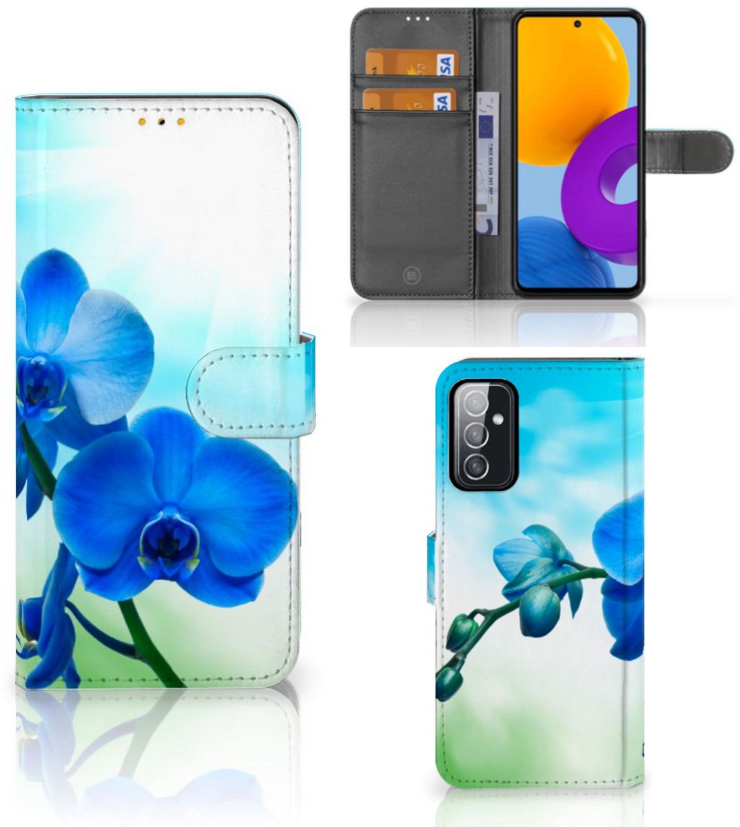 Samsung Galaxy M52 Hoesje Orchidee Blauw - Cadeau voor je Moeder